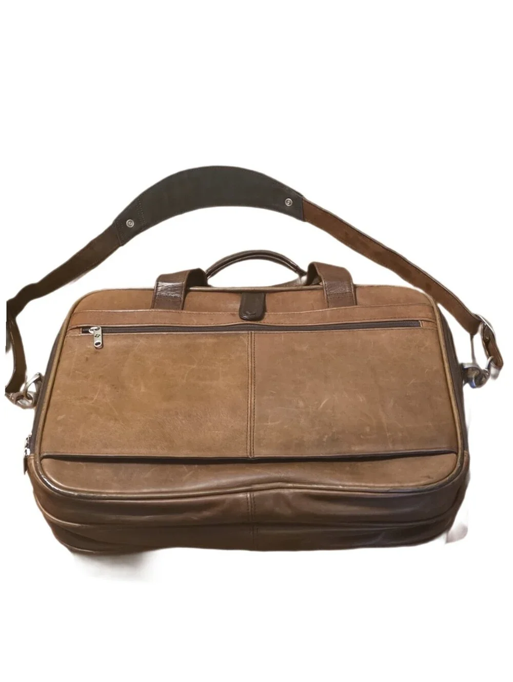Rare Vintage 1990s Samsonite Distressed Leather Briefcase Messenger Laptop Bag